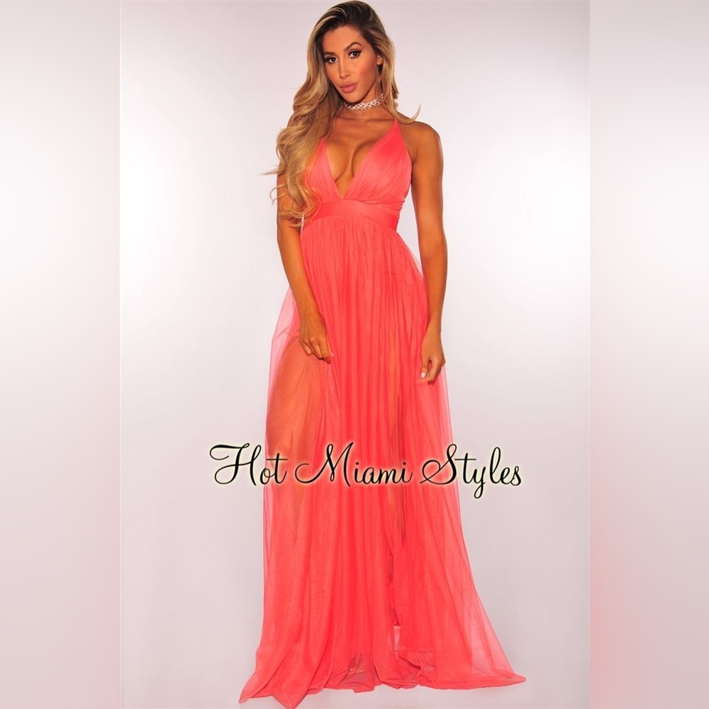 Worn 1x perfect condition HMS coral pink maxi photo is very similar style/color